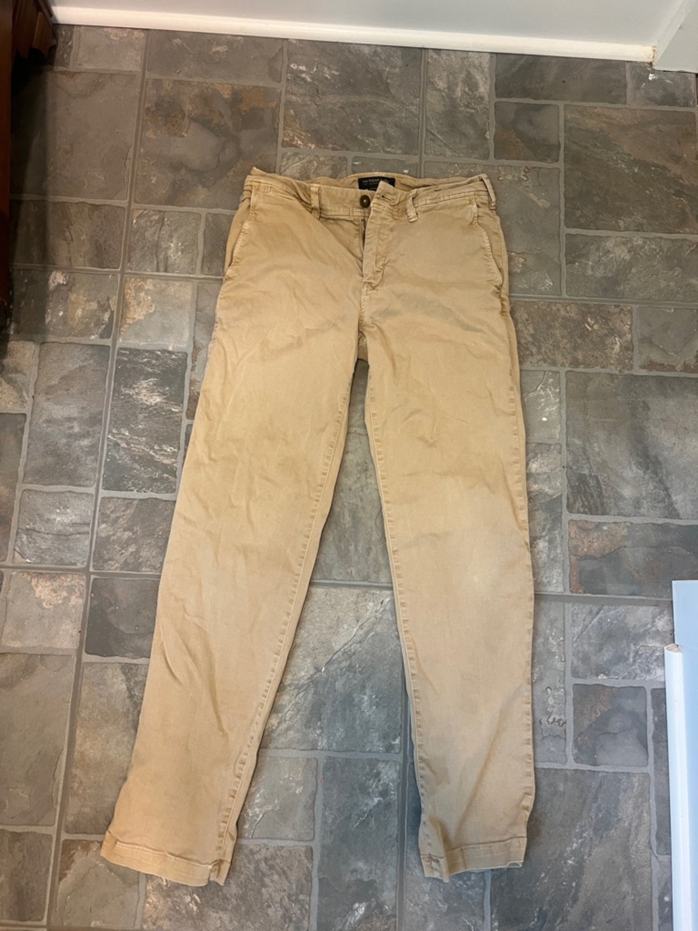 American Eagle Outfitters Tan Straight-Leg Pants